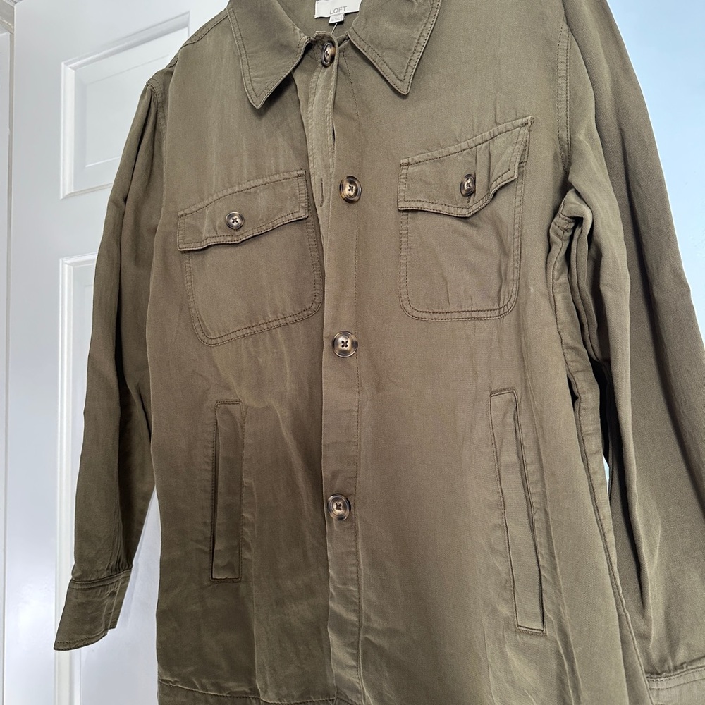 LOFT Olive Green Utility Shirt or Jacket NWT